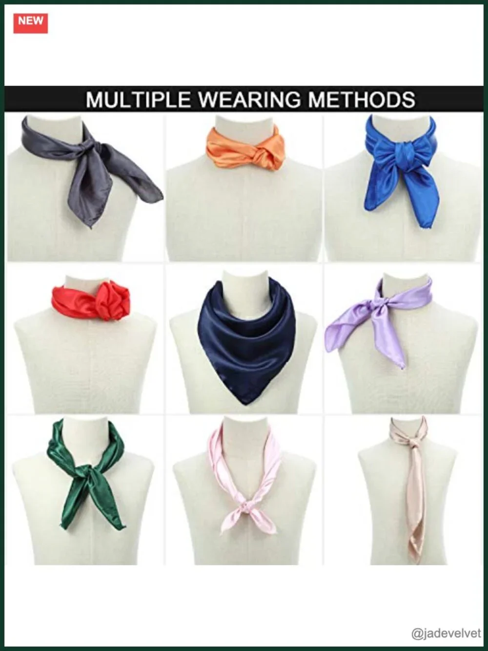 15 Piece Square Neck Scarf Set, Small Silk Scarves Bandana for Hair Wraps